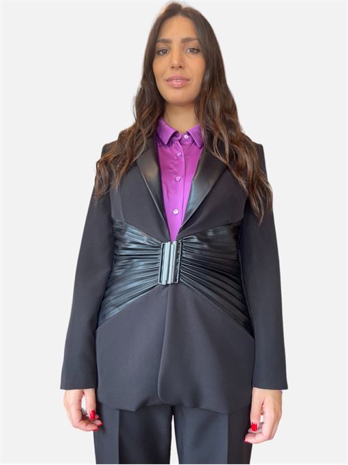 giacca con decoro in ecopelle CLIPS | A718B6041001