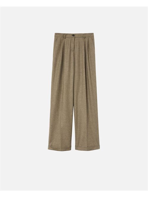 Pantaloni gamba larga in flanella a quadretti PINKO | 104127A248CS0