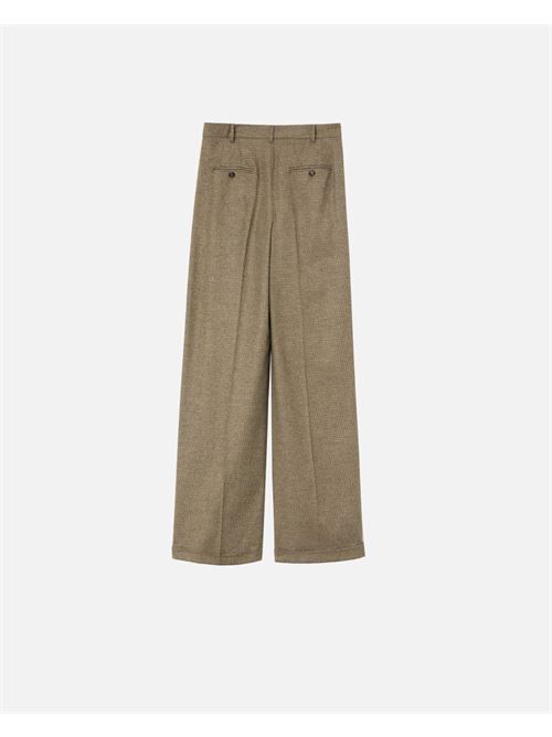 Pantaloni gamba larga in flanella a quadretti PINKO | 104127A248CS0